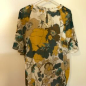 Yellow flowers dressy blouse